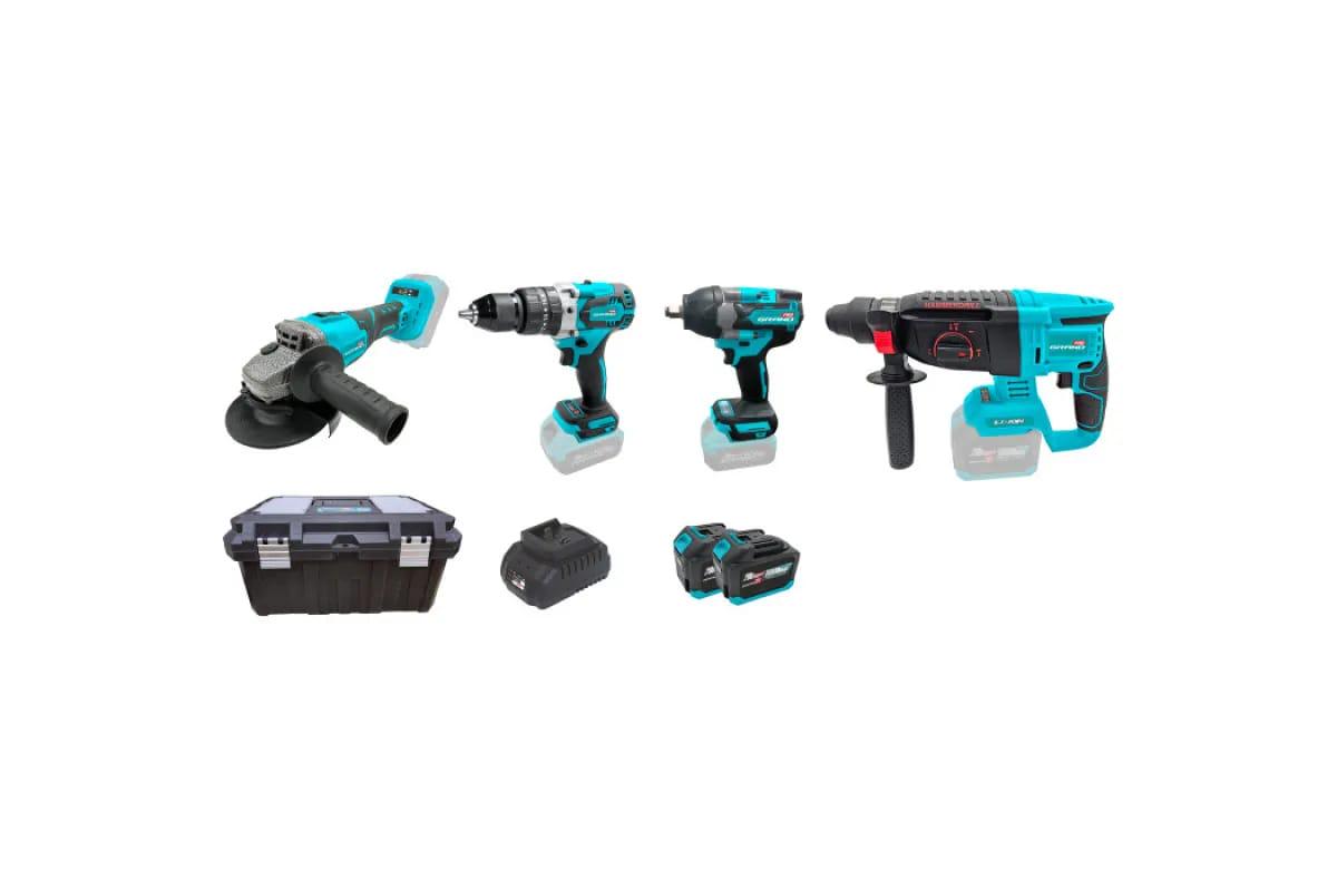 Набор аккумуляторных инструментов Grand No 4 МШУ-20BLДА-20/13+АГ-800+ПА-20/26 (29452080) - фото 2 Набор аккумуляторных инструментов Grand No 4 МШУ-20BLДА-20/13+АГ-800+ПА-20/26 (29452080) - фото 2