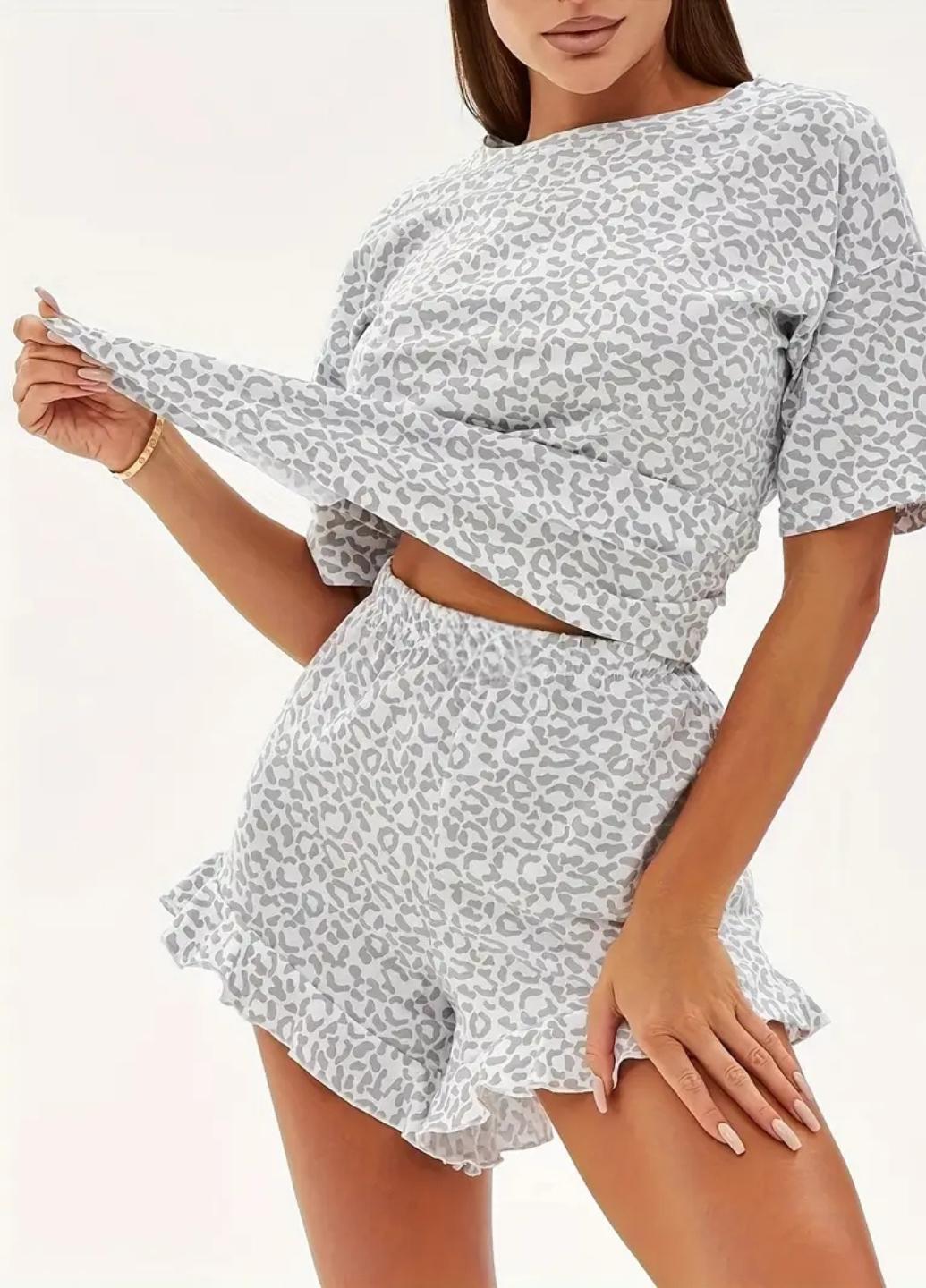 Пижама женская FS Lazada XL с шортами и топом Серый (7828)