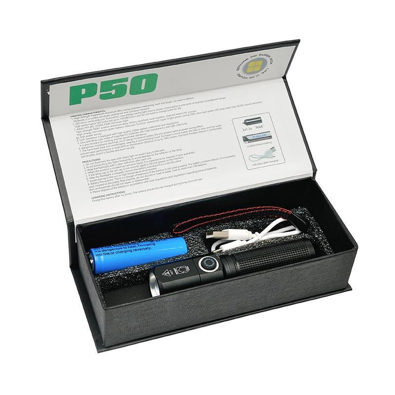 Ручной фонарик светодиодный с зумом/аккумулятором Type-c (1761095009) - фото 4