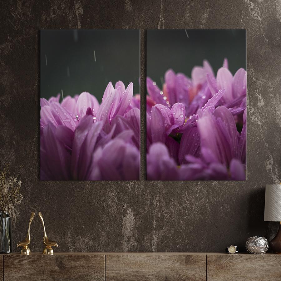 Картина на холсте Нежные лепестки хризантем 165x122 см (950-2)