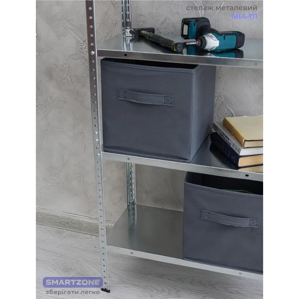 Стелаж металевий на 4 полиці 150х75х30 см Цинк (МІА-111) - фото 6