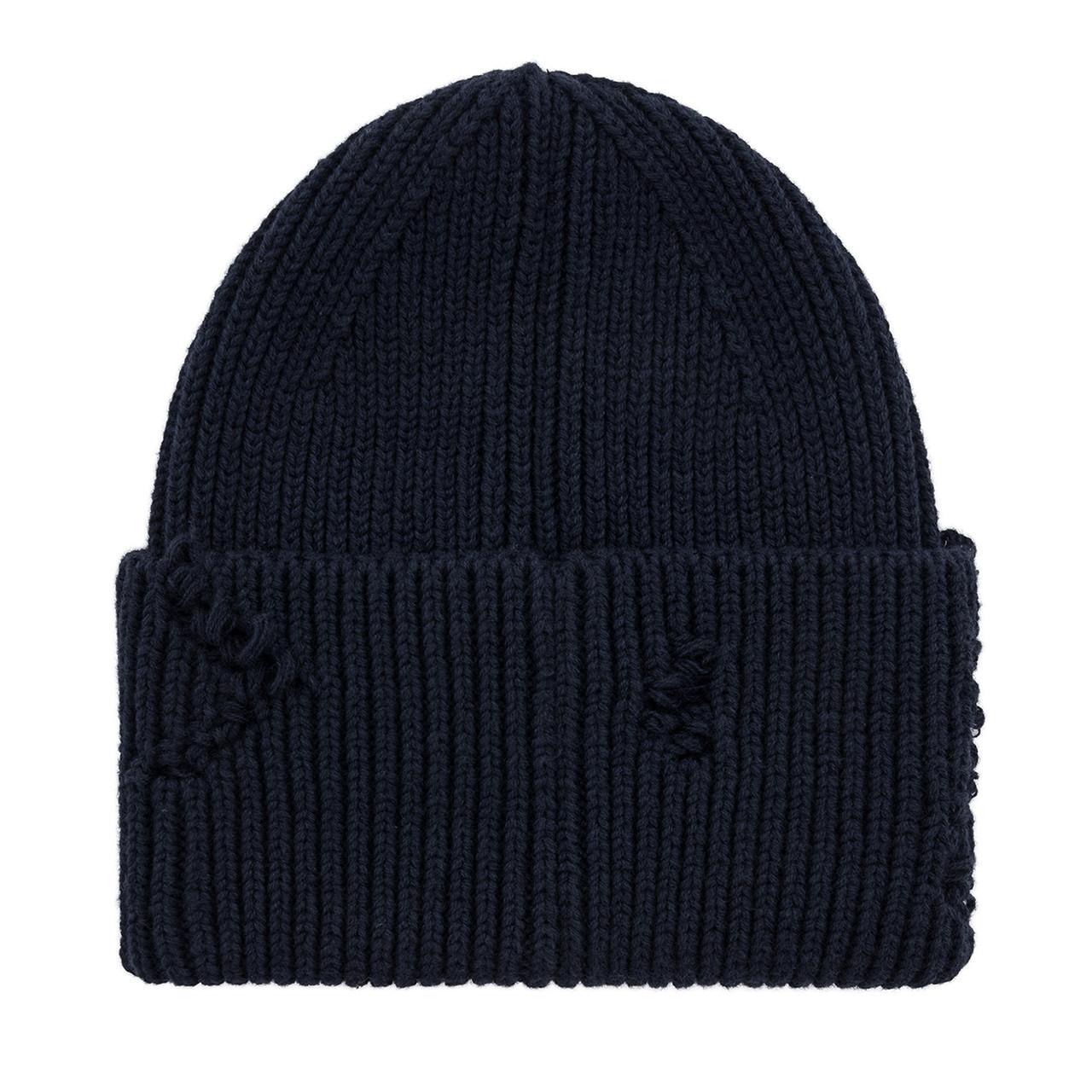 Шапка жіноча Malisa БРУНО без підкладки рвана з емблемою на відвороті one size Ворон (254222) - фото 3