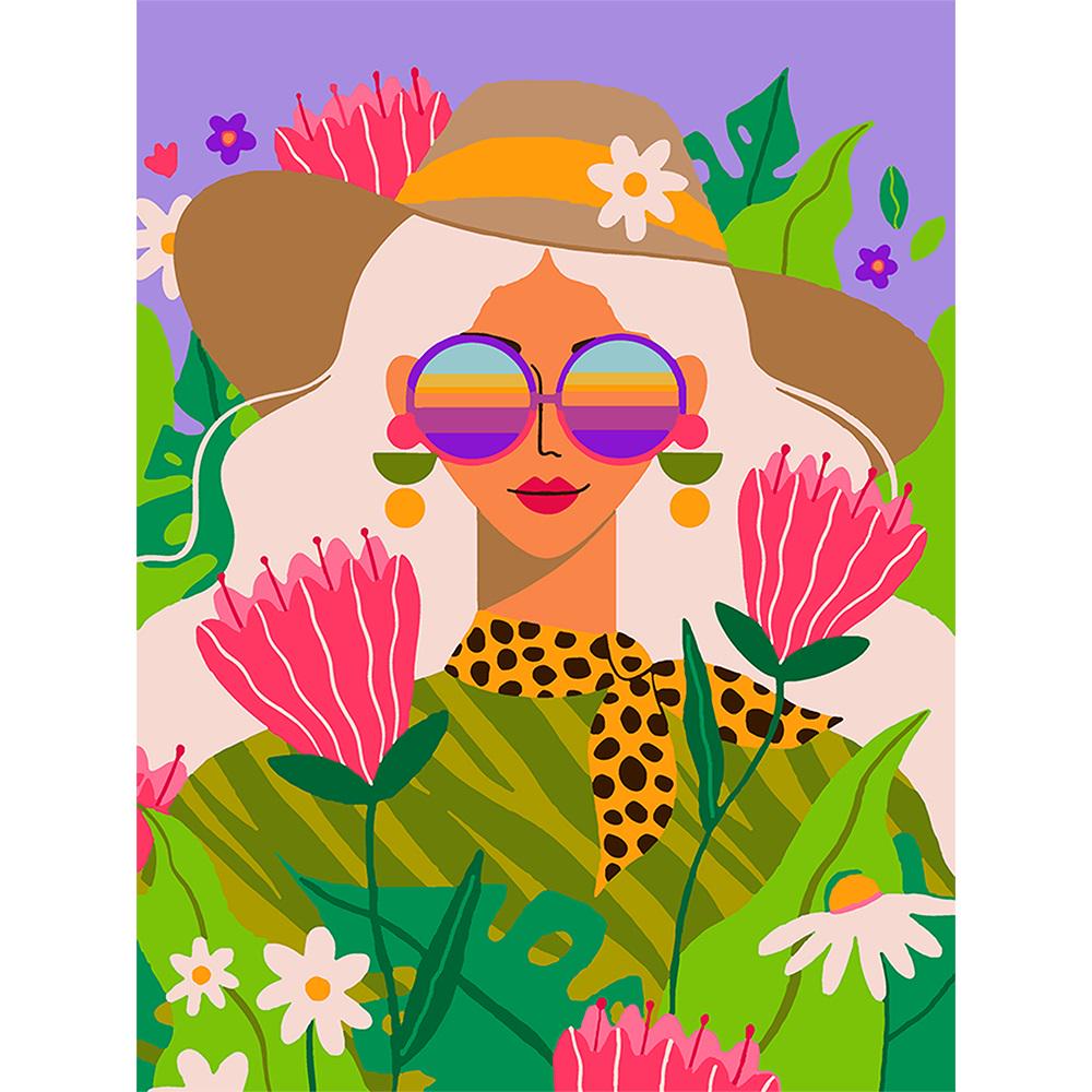 Картина по номерам Santi Леди в цветах 30х40 (954476)