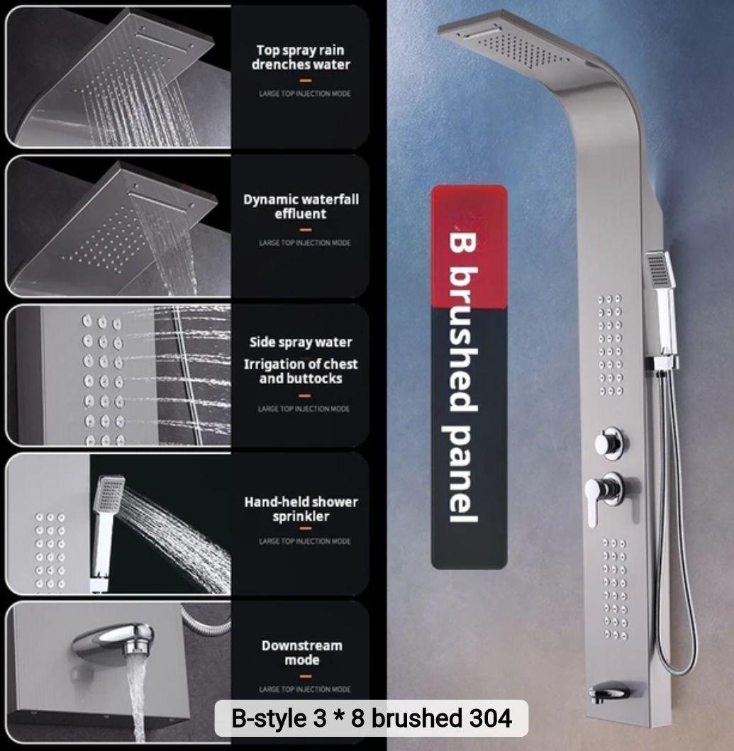 Душова панель Epelli Megacascata Mate B з фіксованою лійкою/масажними форсунками та виливом (2214915365) - фото 2