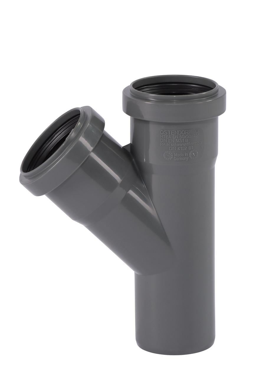 Трійник Ostendorf HT Safe 45° 50/50 мм (172200) Трійник Ostendorf HT Safe 45° 50/50 мм (172200)