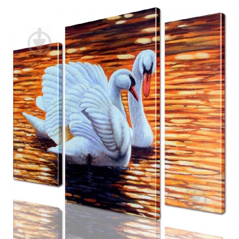 Модульная картина Лебеди ADJ0072 размер 95 х 120 см