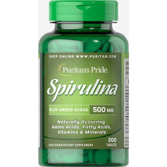 Спіруліна Puritan's Pride Spirulina 500 мг 200 Tabs