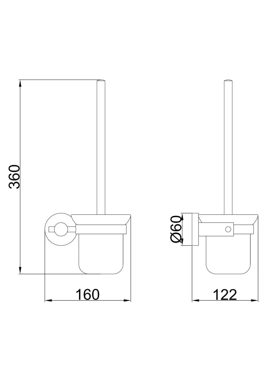Ершик туалетный Frap F30210 настенный из нержавеющей стали Черный (SQ-1037773) - фото 3