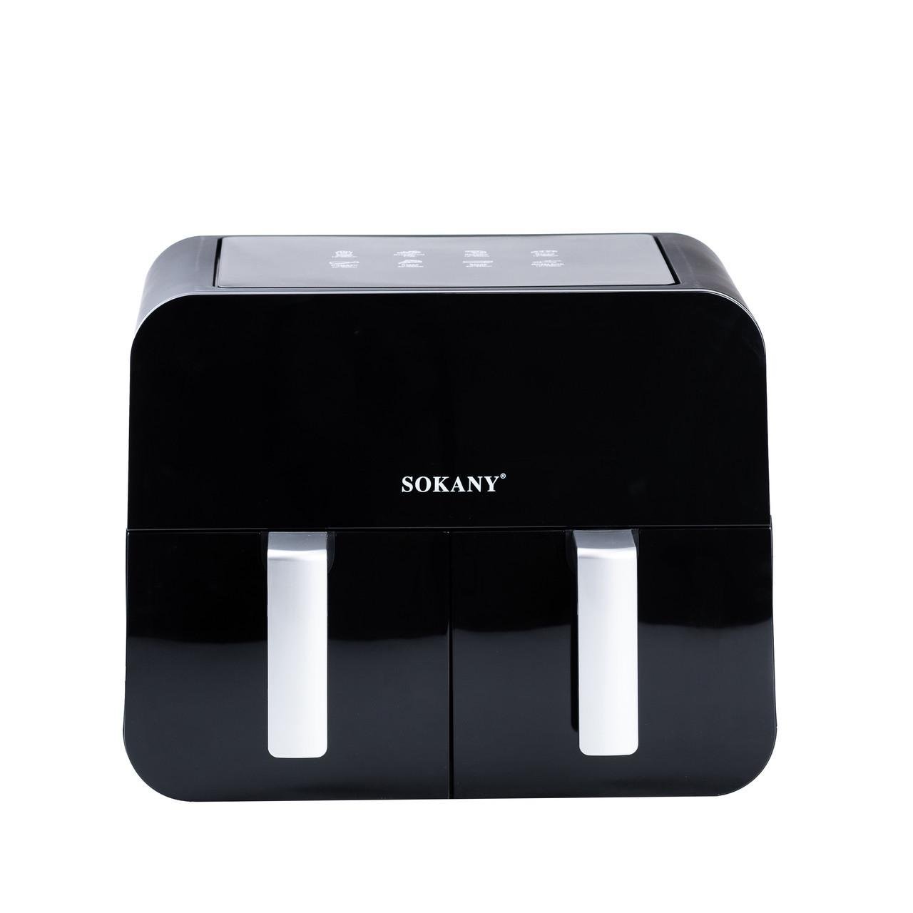 Аэрофритюрница SOKANY SK-10005 с двумя отделениями 10 л 2400 Вт Черный - фото 2