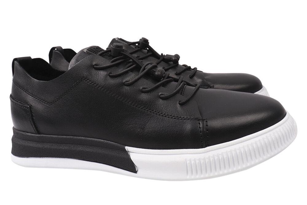 Кеды мужские Marion из кожи на низком ходу на шнуровке р. 44 Черный (30-21DTC)