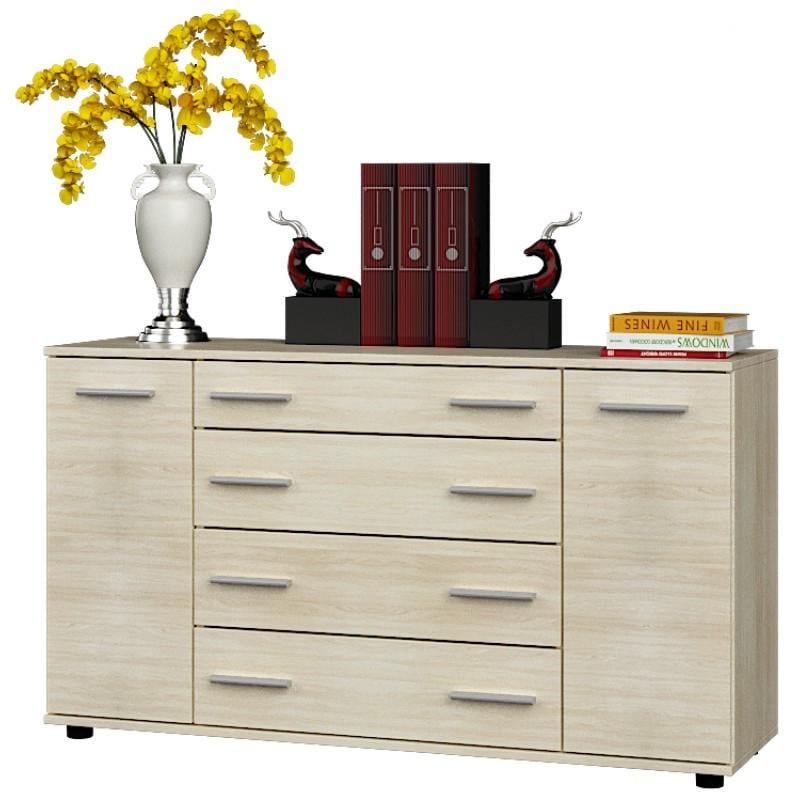 Комод в гостиную Эверест К-4 телескопы 130х38х73 см Дуб сонома (EVR-2030)