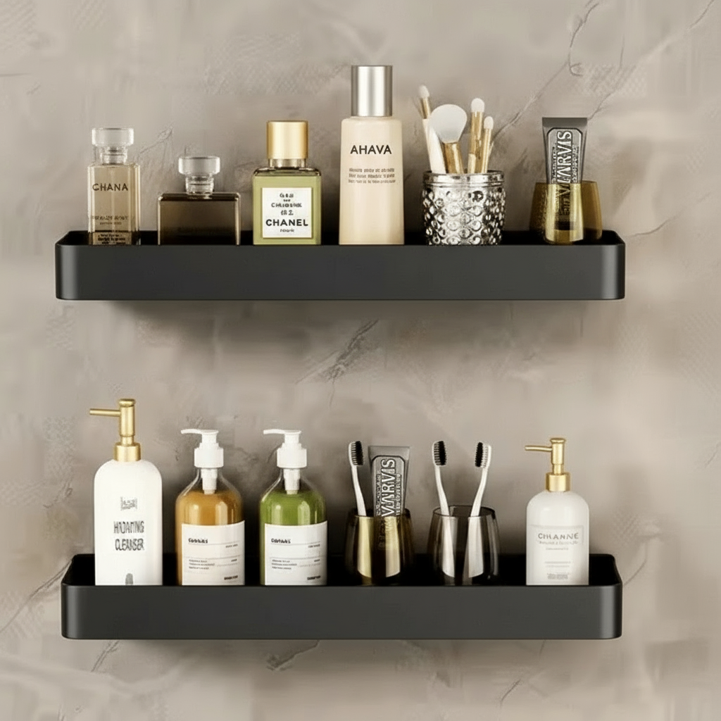 Набір полиць для ванної Lighty 40 см Чорний (00120_2) - фото 4 Набір полиць для ванної Lighty 40 см Чорний (00120_2) - фото 4