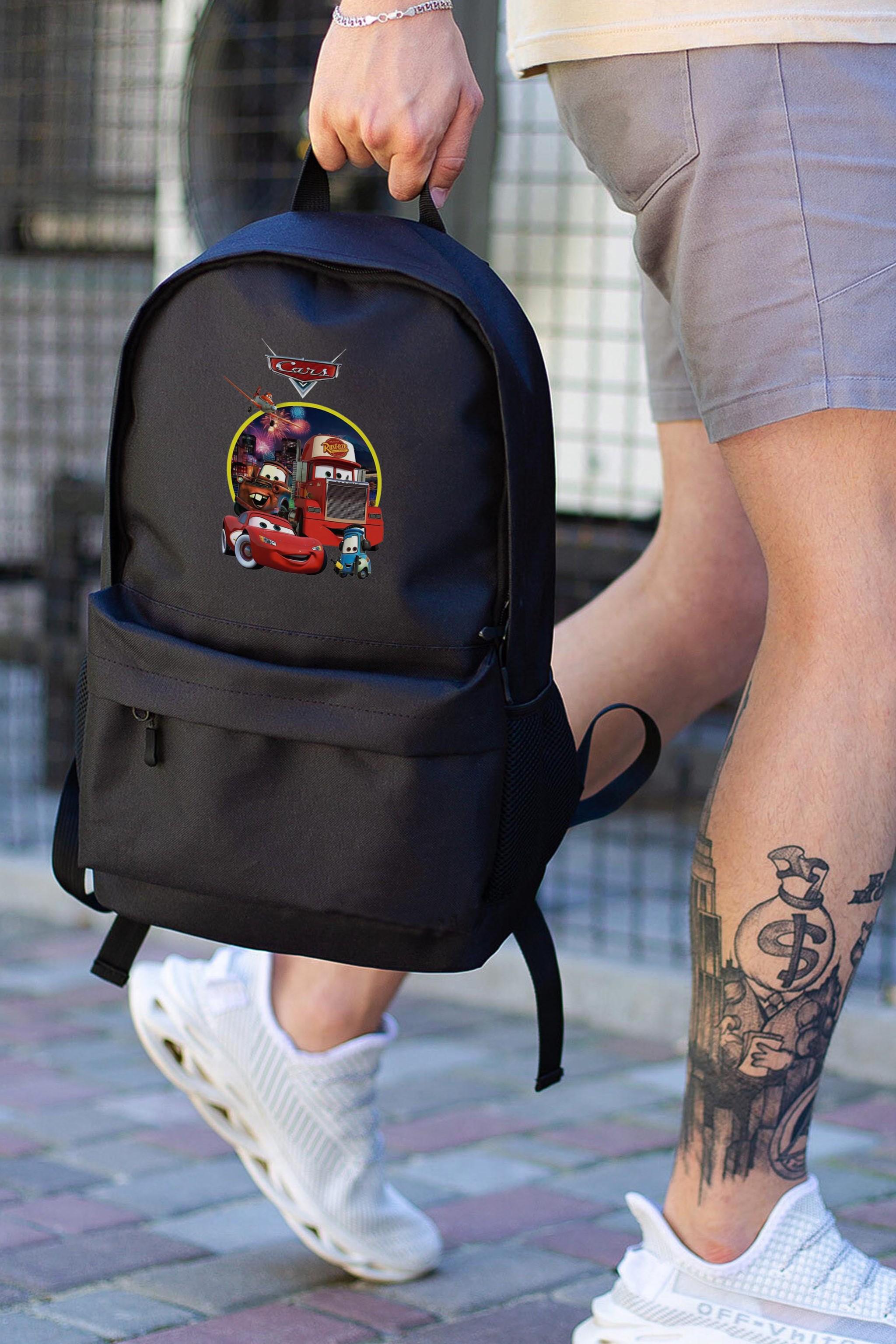 Рюкзак повседневный Without с принтом Тачки Black (8055298)