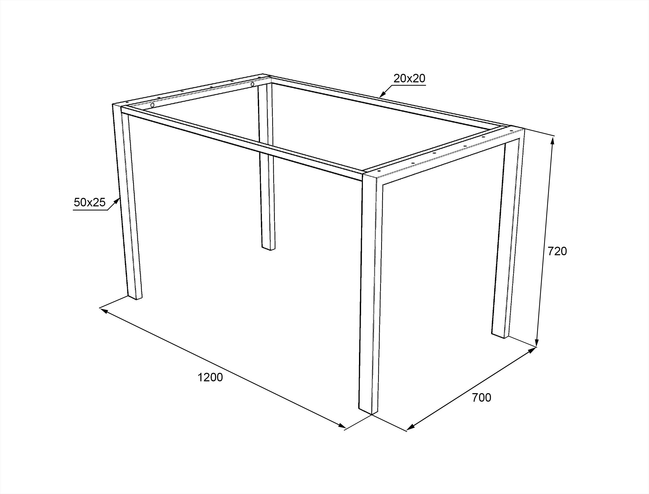 Каркас для стола Lofty Company Просто Серия 35 металлический ширина 1200х700 мм Черный - фото 2 Каркас для стола Lofty Company Просто Серия 35 металлический ширина 1200х700 мм Черный - фото 2