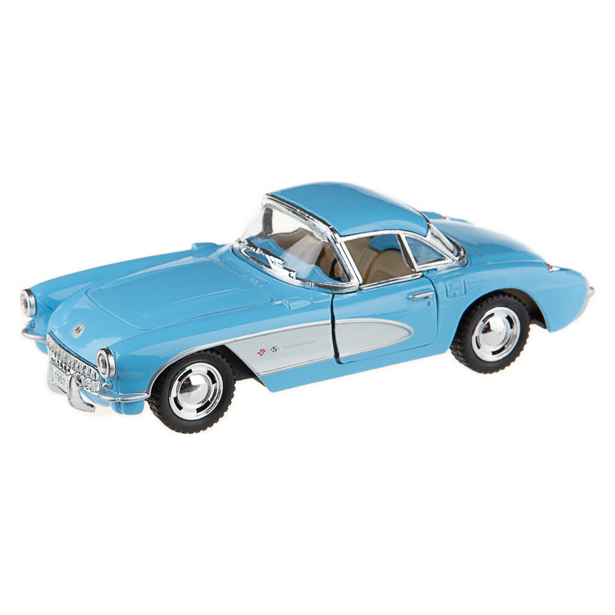 Машинка колекційна дитяча chevrolet corvette 1957 kt5316w інерційна Синій (RLT8784s28926)