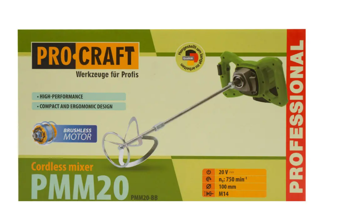 Міксер будівельний акумуляторний ProCraft PMM20 без акумулятора та зарядного пристроя (2575032233) - фото 6 Міксер будівельний акумуляторний ProCraft PMM20 без акумулятора та зарядного пристроя (2575032233) - фото 6