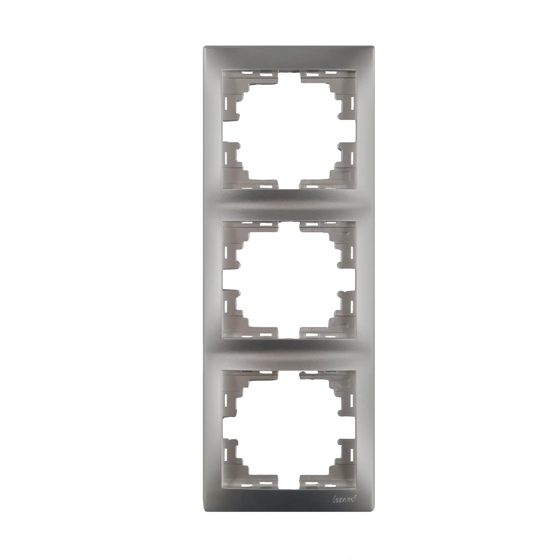 Рамка Lezard Mira 3-местная вертикальная Металлик