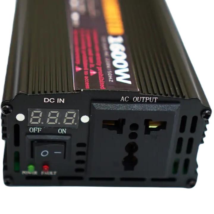 Преобразователь напряжения Eryuan 1600 W DC/AC 12-220 V с вольтметром Black (3_04113) - фото 4 Преобразователь напряжения Eryuan 1600 W DC/AC 12-220 V с вольтметром Black (3_04113) - фото 4