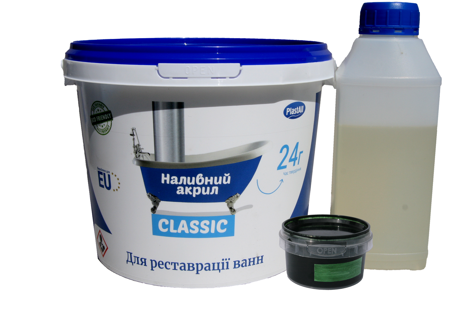 Акрил рідкий для реставрації ванн Plastall Classic 1,5 м 2,9 кг Зелений (30827689)