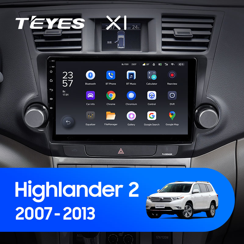 Автомагнітола штатна Teyes Toyota Highlander 2 2007-2013 Android X1 2/32G Wi-Fi/4G - фото 3