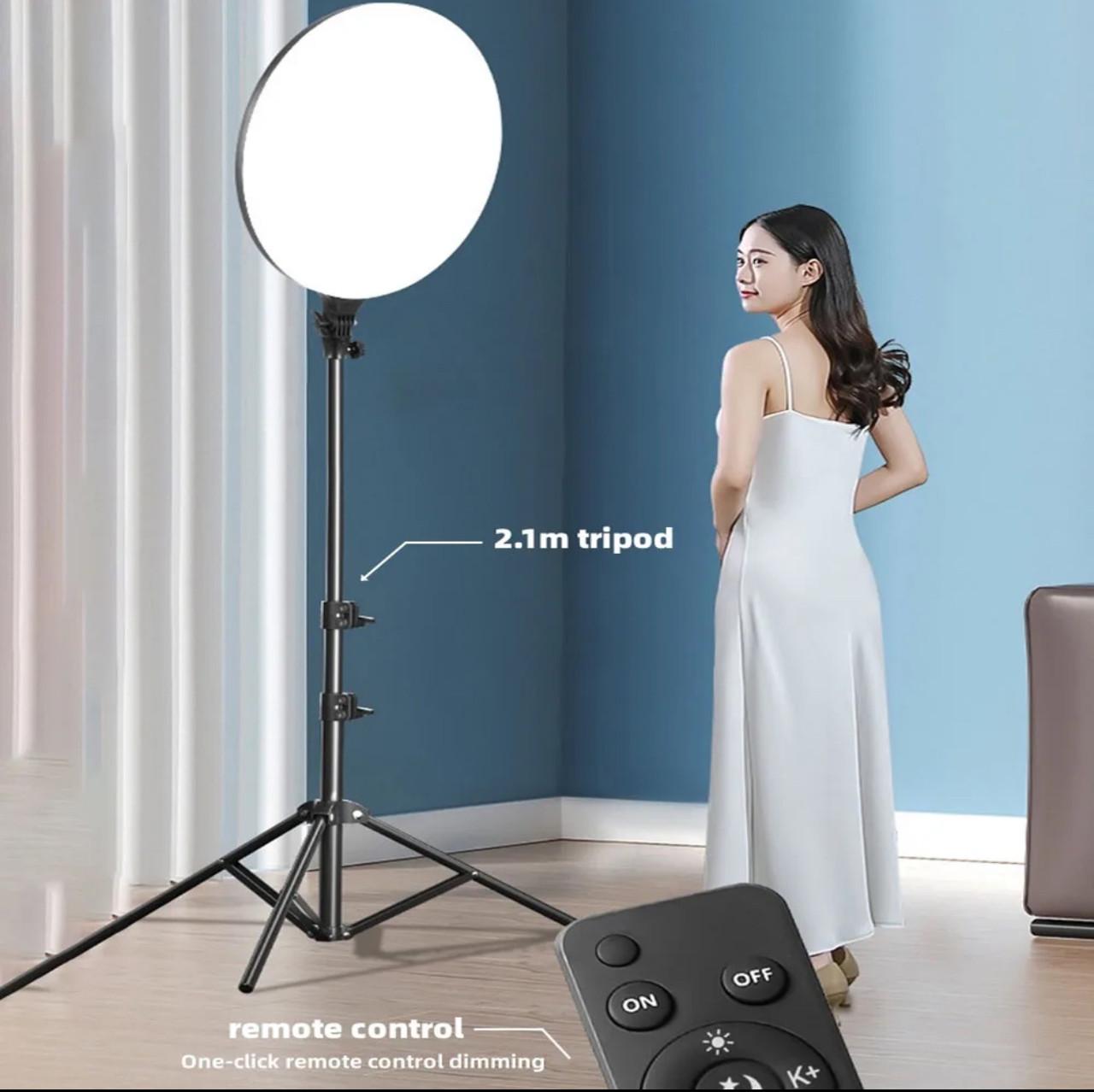 Лампа круглая LED FC666 42 см на штативе 210 см и пульт 110 Вт - фото 8