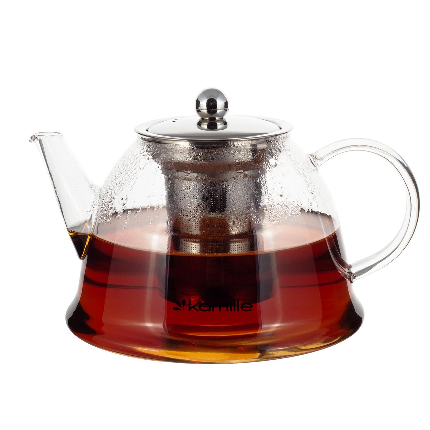 Заварочный чайник со стеклянной ручкой Kamille KM-0784L из нержавеющей стали и термостойкого стекла 1500 мл Прозрачный (150-84-0784L) - фото 4 Заварочный чайник со стеклянной ручкой Kamille KM-0784L из нержавеющей стали и термостойкого стекла 1500 мл Прозрачный (150-84-0784L) - фото 4
