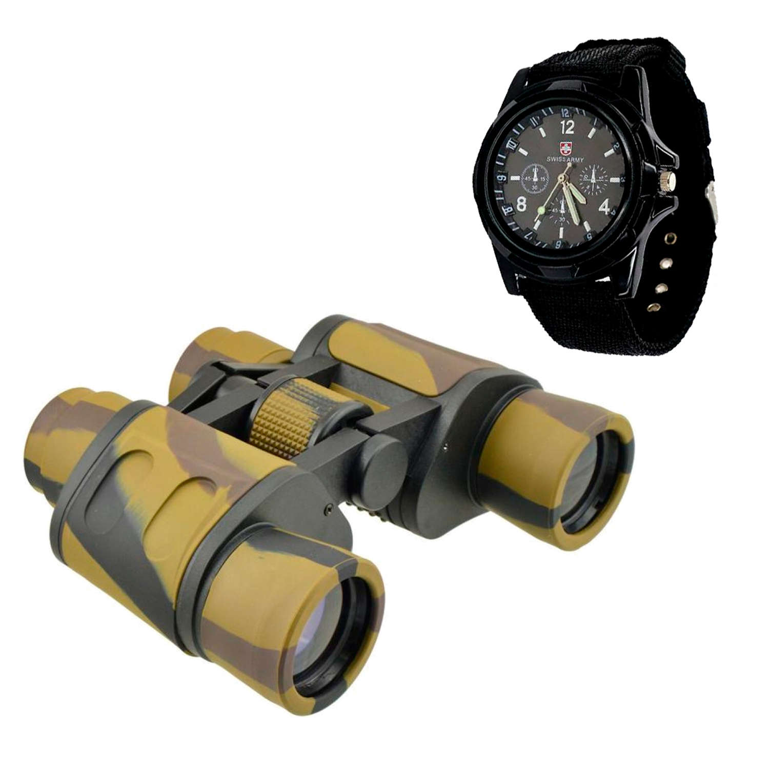 Бинокль Baigish Porro BAK4 8х40 8х зум 168/1000м с чехлом и часы Swiss Army (9d88d73d)