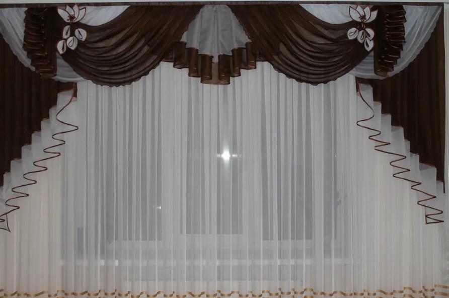 Ламбрекен шифон 3 м Шоколадный (158)