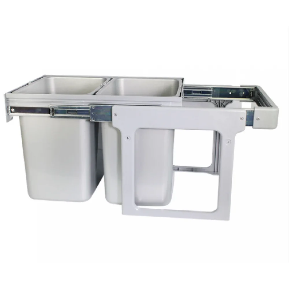 Мусорниця MÜLLER 2 відра вбудована висувна без доводчика 16 л Cірий (SO0940)