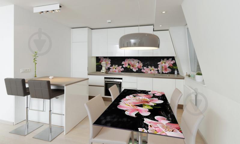 Наклейка виниловая на стол Zatarga «Розовые Альстромерии» 600х1200 мм Z180523st