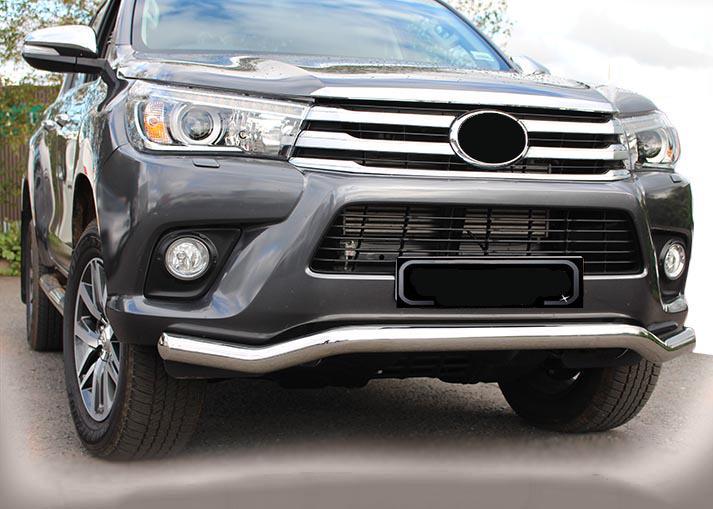 Передняя защита ST007 CAN для Toyota Hilux 2015- гг. нержавеющая сталь Хром