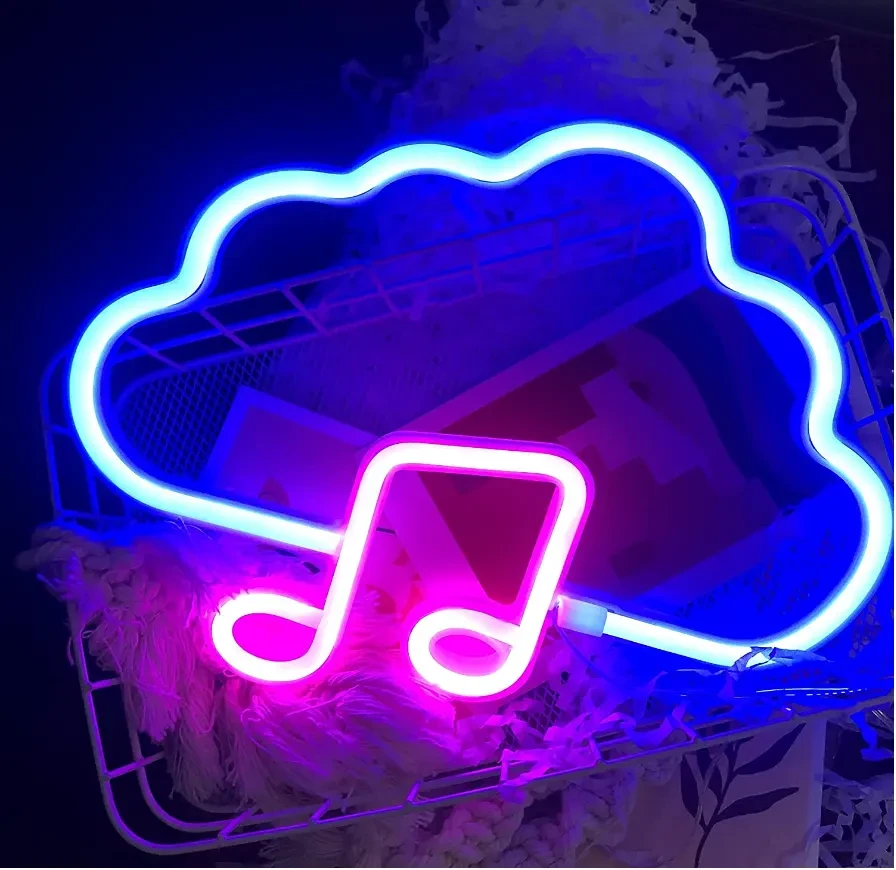 Неоновый светильник Музыкальное облако от батареек или USB