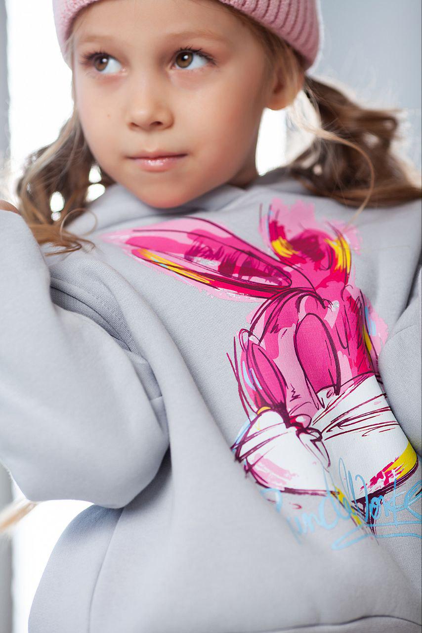 Спортивный костюм для девочки Банни 122 см Серый (А4365345) - фото 4 Спортивный костюм для девочки Банни 122 см Серый (А4365345) - фото 4