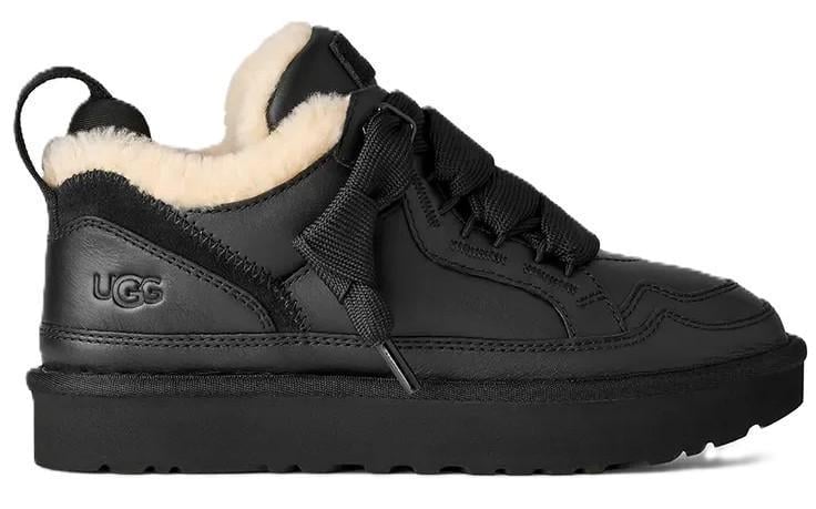 Уггі-кросівки жіночі з хутром UGG Lowmel LTHR Black р. 40 Чорний (28943)