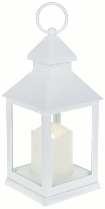 Фонарь декоративный с LED подсветкой 10,5х10,5х24 см Белый
