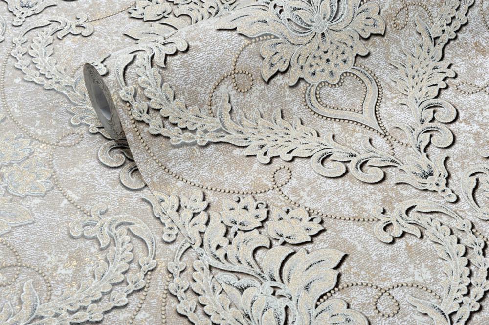 Обои флизелиновые Vinil Эвери ДХV-1593 Декор вспененный винил LS 1,06х10,05 м Оливковый