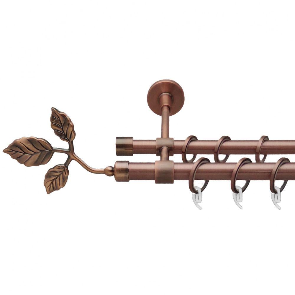 Карниз металлический Orvit Тоскана двухрядный закрытый/гладкая труба/кольцо фасонное металлическое Медь 19/16 мм 240 см (6938872)