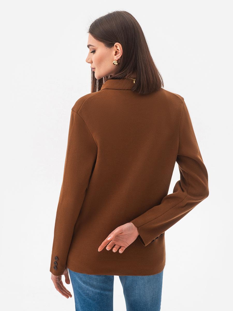 Піджак легкий тонкий в'язаний жіночий SVTR р. 42-50 Коричневий (596) - фото 6 Піджак легкий тонкий в'язаний жіночий SVTR р. 42-50 Коричневий (596) - фото 6