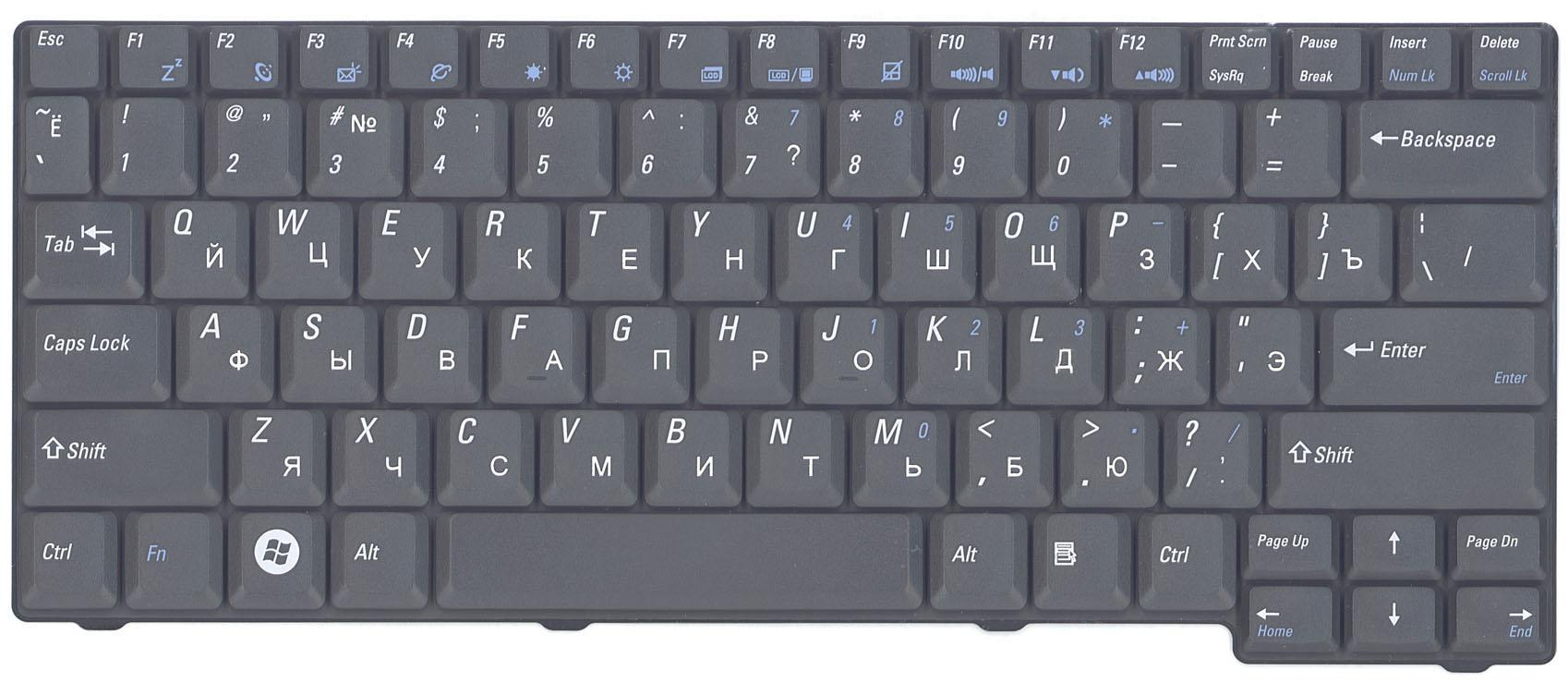 Клавиатура для ноутбука Fujitsu Amilo Pro V2000 V2040 M7400 Black