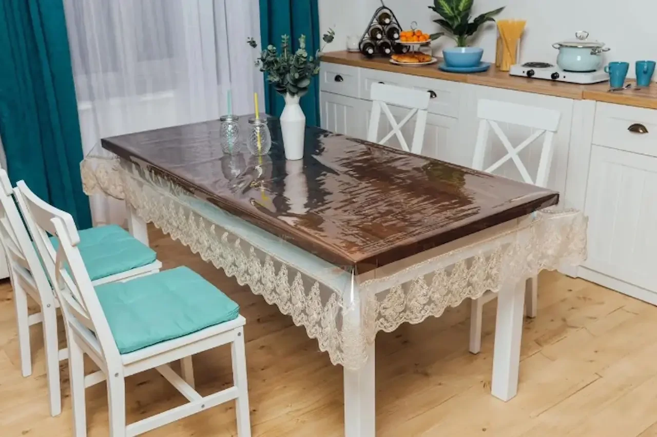 Скатерть силиконовая термостойкая прямоугольная 140x180 см Прозрачный (140-180)