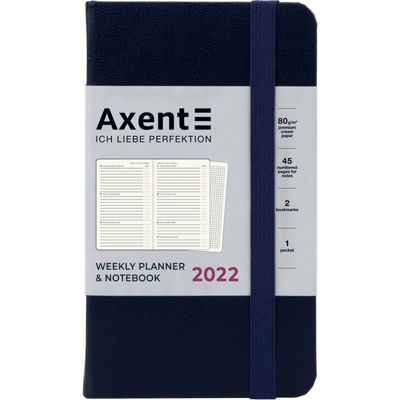 Щотижневик датований Axent Pocket Strong 2022 А6 96 аркушів Темно-синій (8508-22-02-A) - фото 1