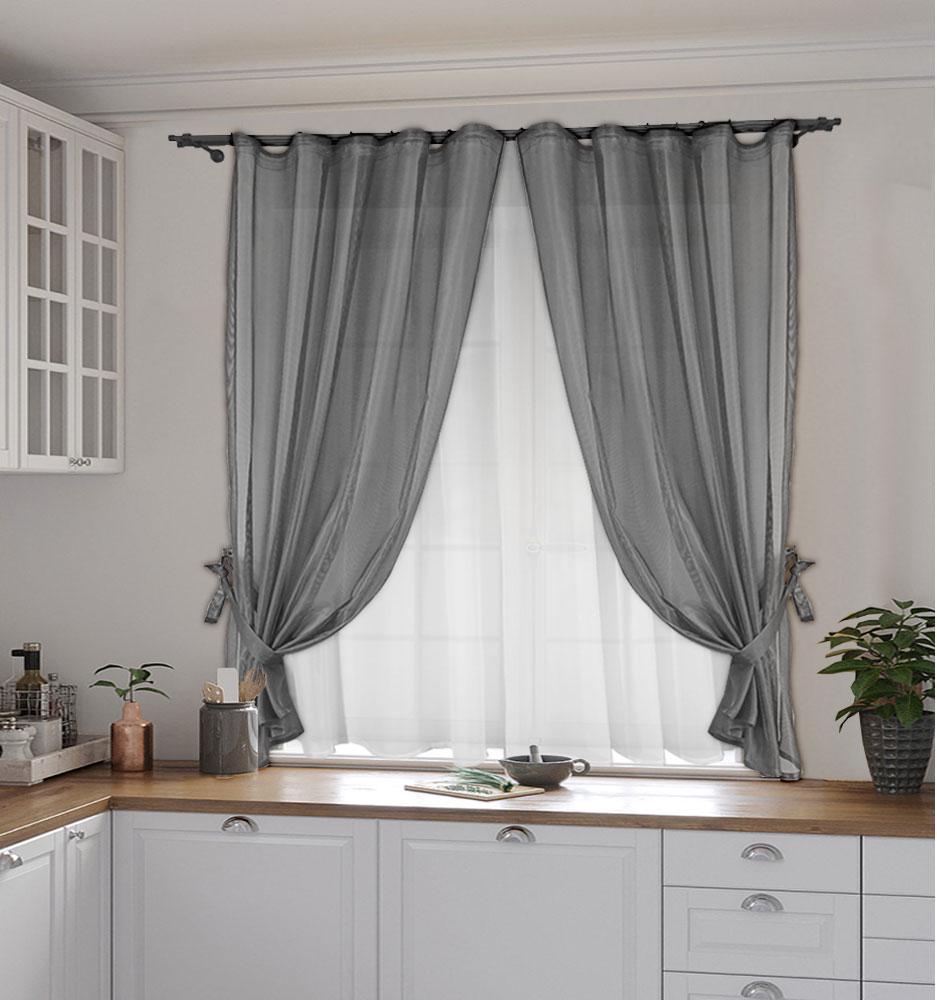 Комплект для кухні Меліса сітка і вуаль 5 предметів 280х170 см (20304-black)