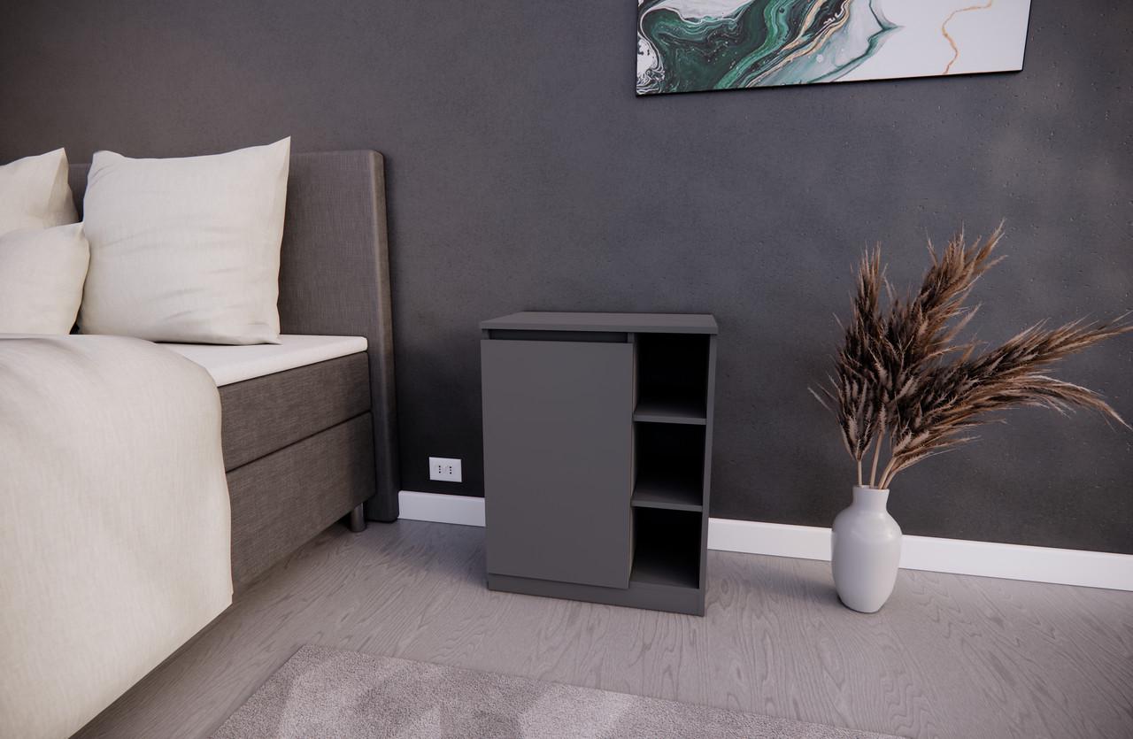 Тумба приліжкова MEBEX 60х40х77,4 см Сірий темний (VS3D600DG) - фото 2 Тумба приліжкова MEBEX 60х40х77,4 см Сірий темний (VS3D600DG) - фото 2
