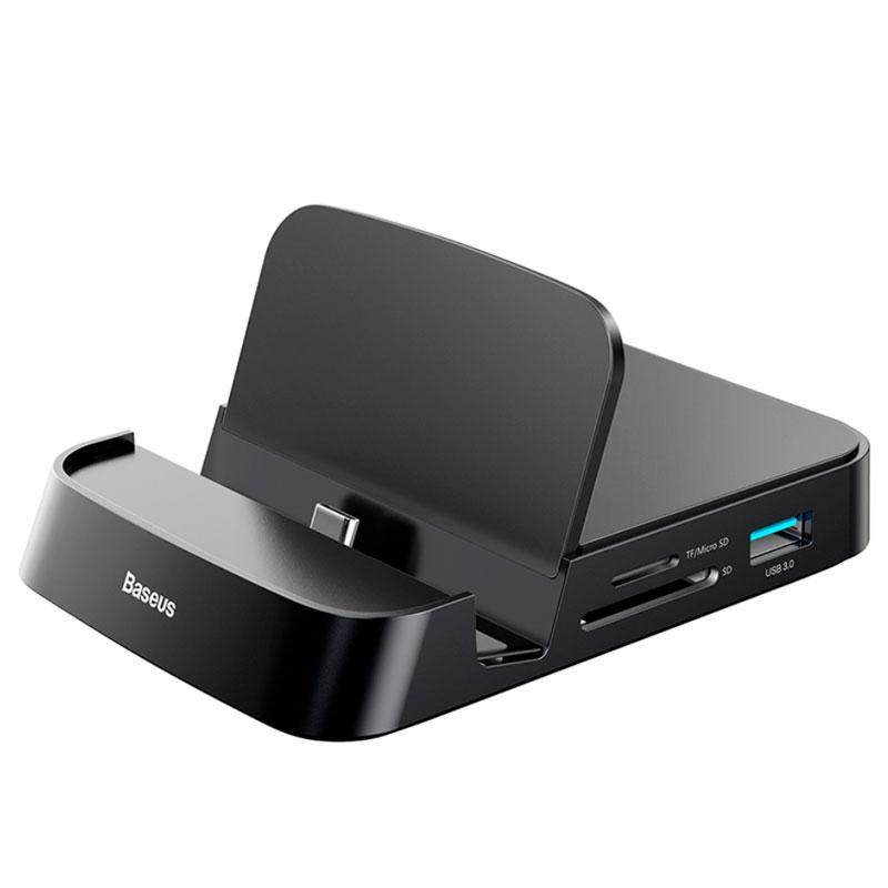 Док-Станция подставка BASEUS Mate Docking Type-C Mobile Phone Intelligent HUB Docking Station для телефона планшета Samsung/Xiaomi/Huawei 7in1 (CAHUB-AT01)