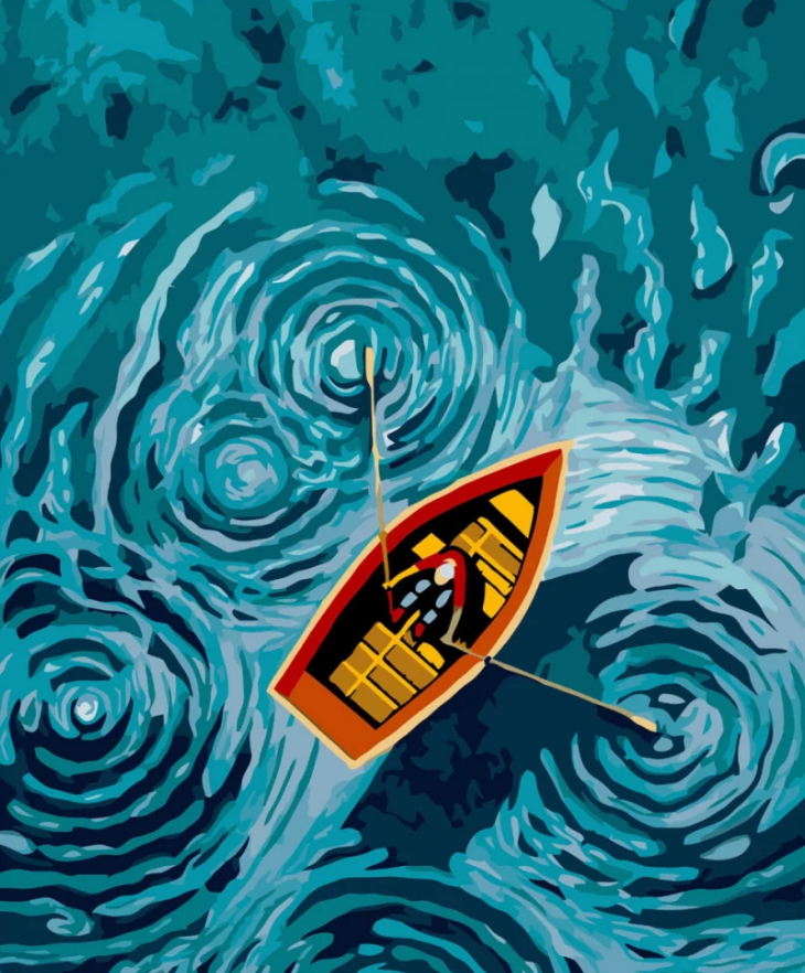 Картина по номерам Strateg Одинокая лодка 40x50 см (VA-3747)