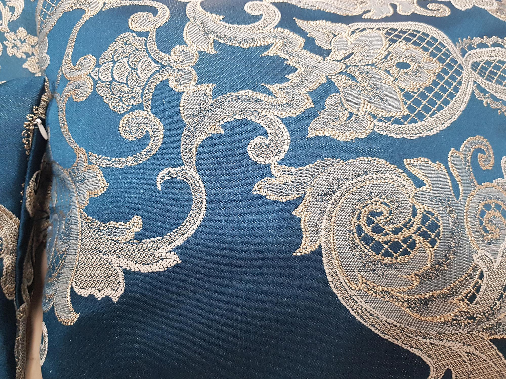 Комплект декоративных подушек Firanka Damask 38х38 см 3 шт. 28х18 см 1 шт. Синий (п_0477) - фото 2