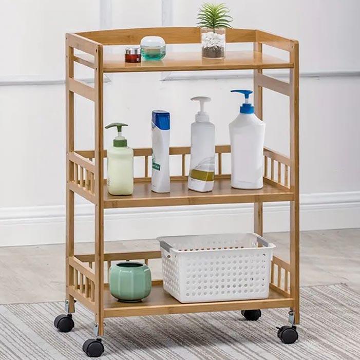 Этажерка для ванной из дерева на колесиках Комуния Сиена (АБТ-006305)