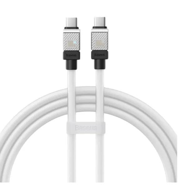Кабель зарядки BASEUS CoolPlay Series Fast Charging Type-C to Type-C 100W 1 м (white) - фото 2 Кабель зарядки BASEUS CoolPlay Series Fast Charging Type-C to Type-C 100W 1 м (white) - фото 2