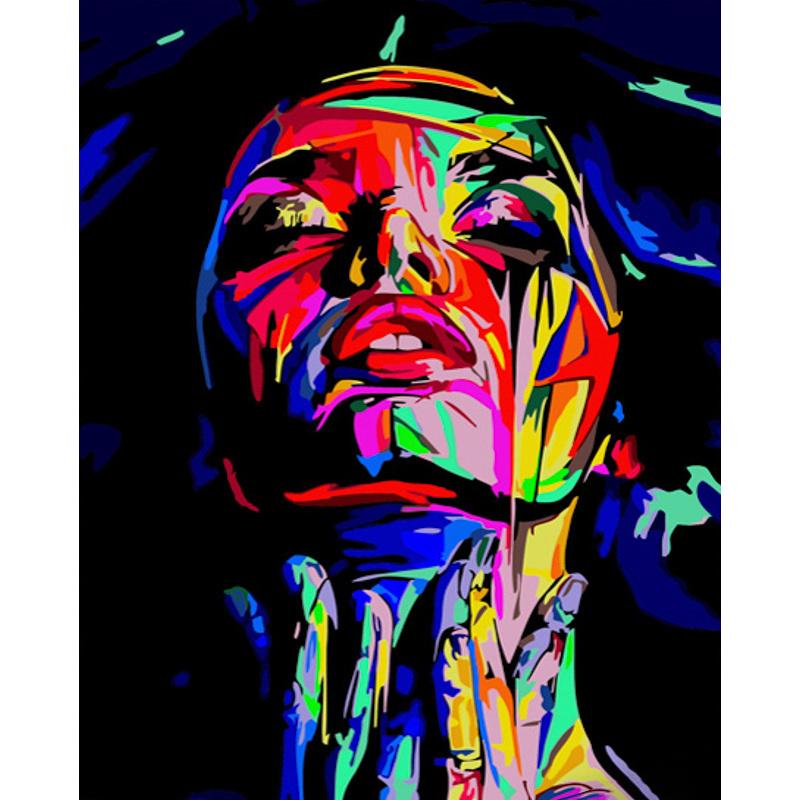 Картина по номерам Strateg Премиум Девушка в красках 40х50 см (GS619)