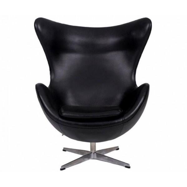 Кресло поворотное Group SDM Эгг с наклонной спинкой металл/кожа Черный